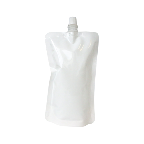 Glossy White Stand up Pouch with spout 250ml