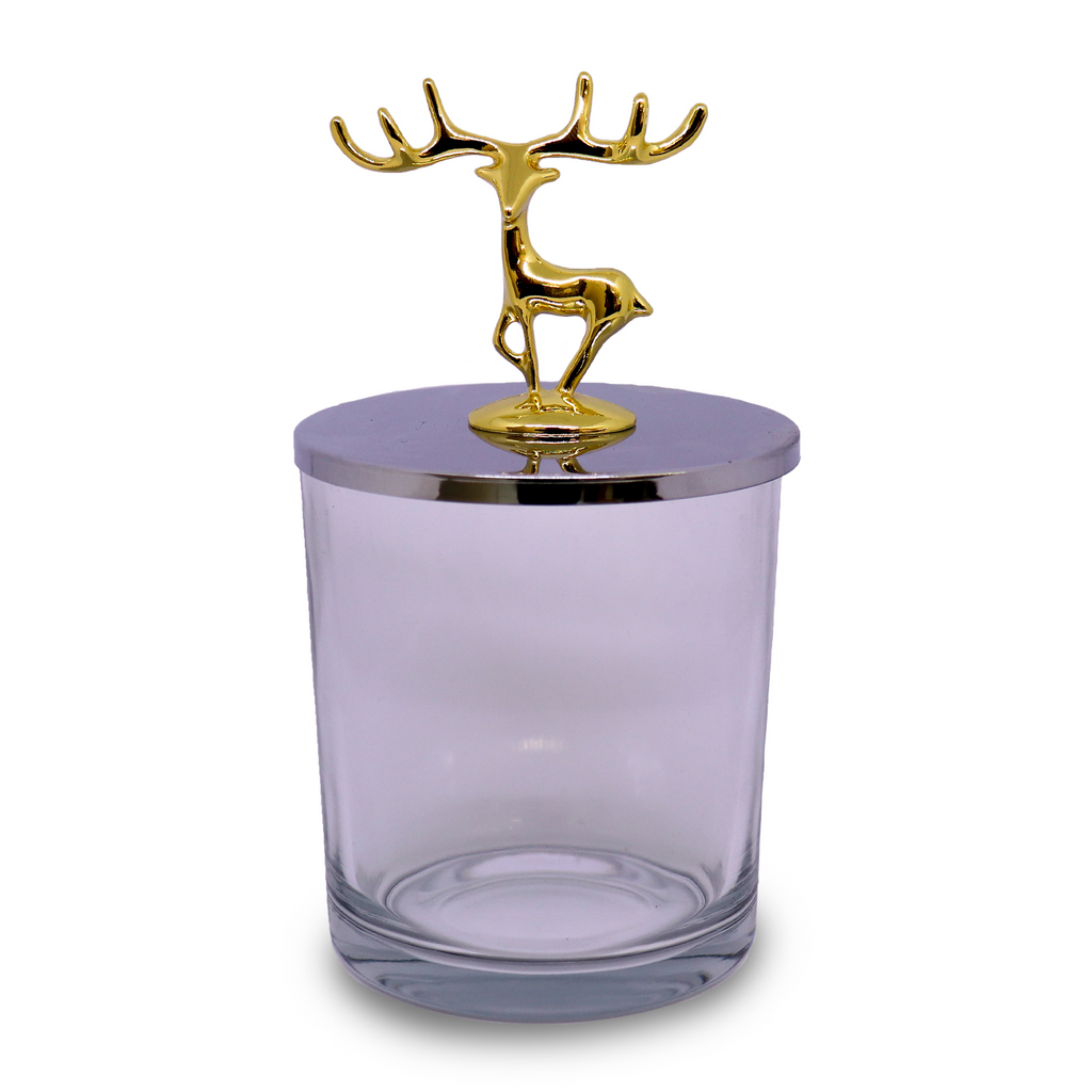 Christmas Reindeer Candle Jar Silver/Gold