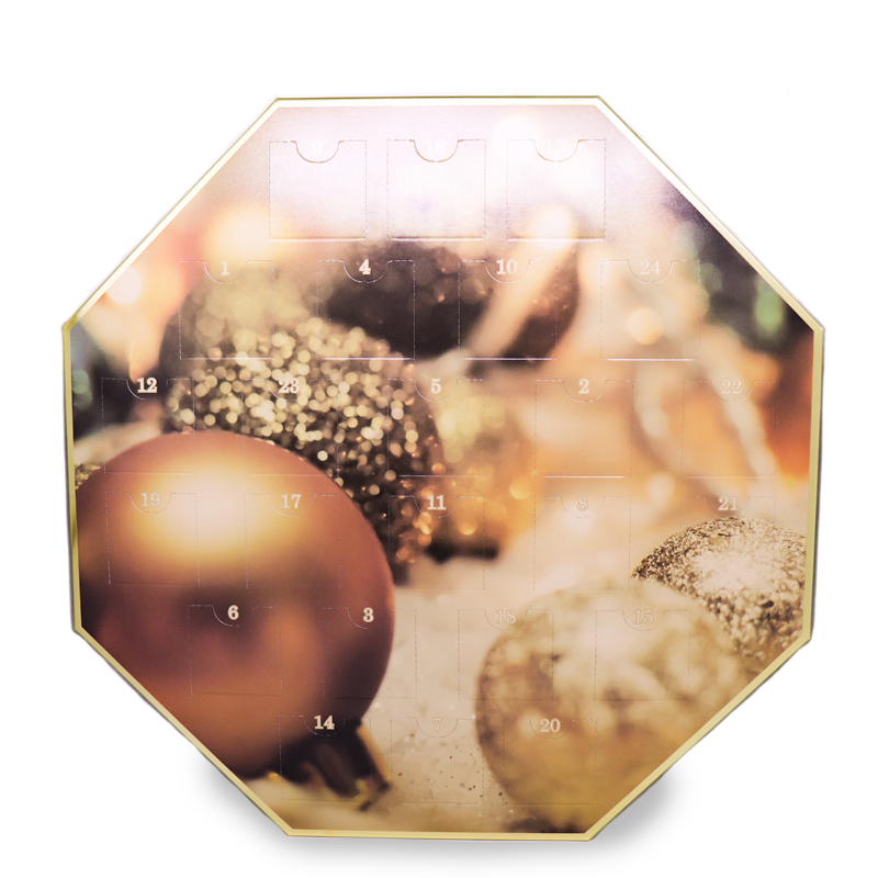 Wholesale Christmas Advent Calendar Bauble Bronze/Gold
